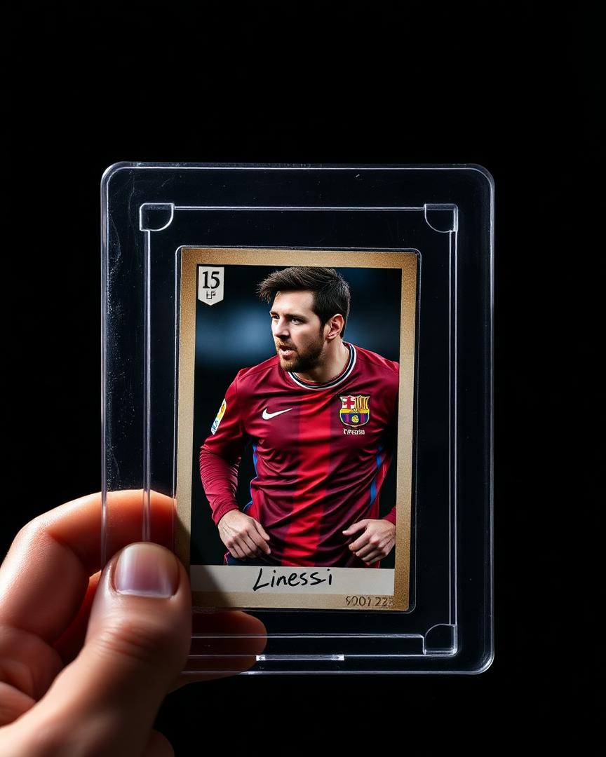 Cartas de fútbol y una caja sellada sobre una mesa de estudio